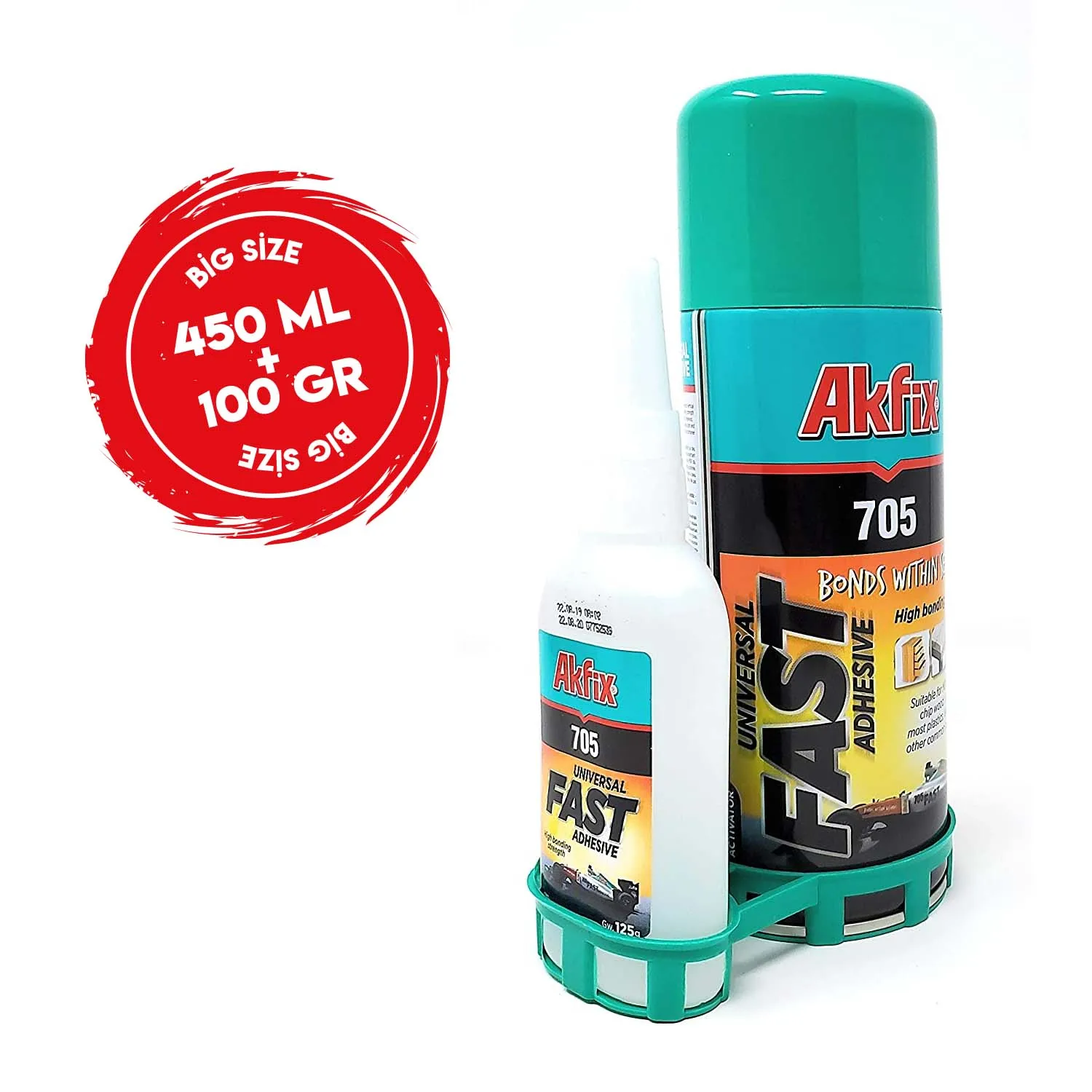 

Akfix 400ml 705 Fast Adhesive CA Glue (3.50 oz.) with Activator (13.50 fl oz.) [Clear Super Glue Adhesive and Accelerator Spray]