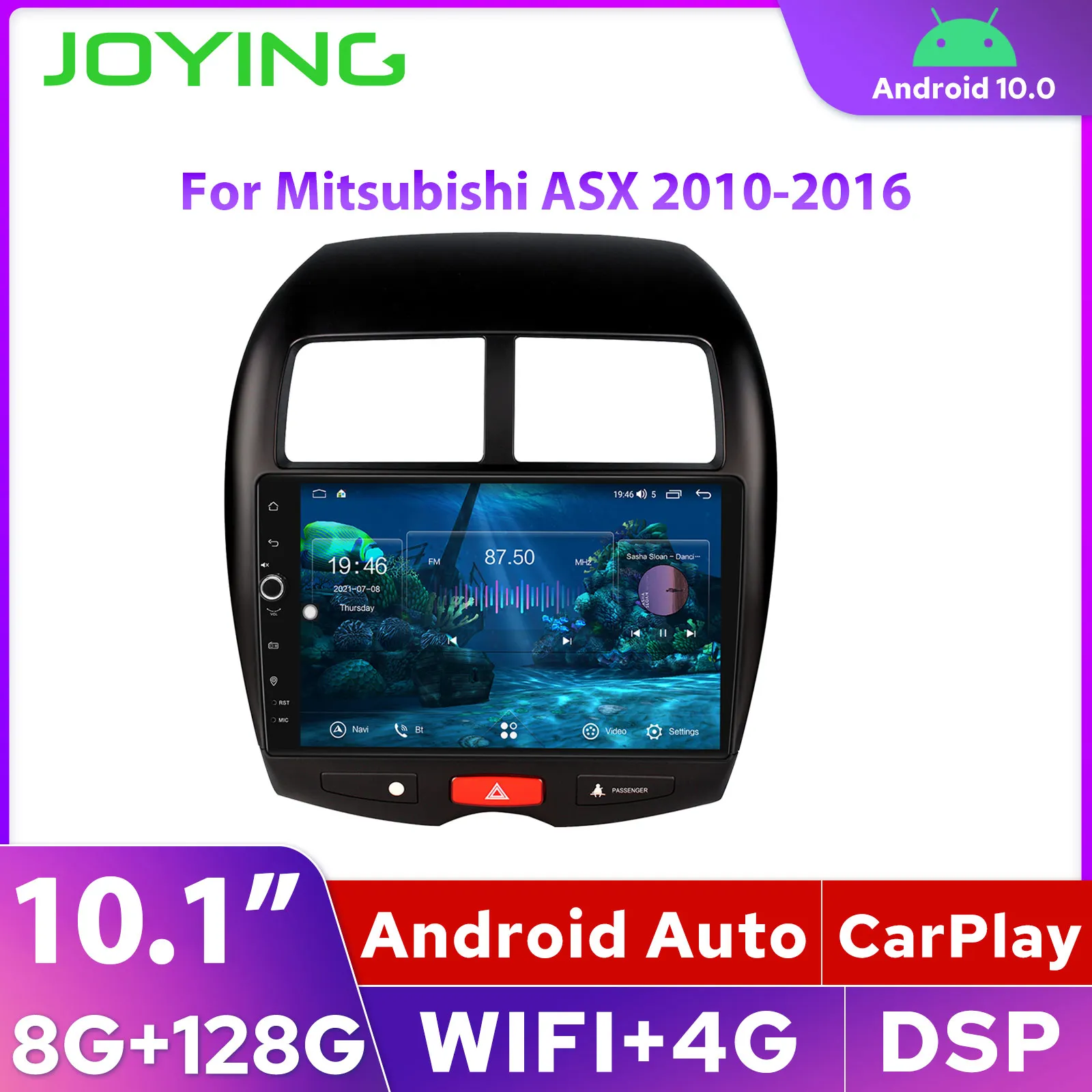 

8GB 128GB 10.1” Audio for cars Stereo Receiver Wireless Android Auto Som Automotivo Multimedia GPS For Mitsubishi ASX 2010-2016