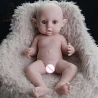 reborn doll unpainted 42cm full silicone solid bebe baby dolls toddler realistic elf big ears nipple for children reborn baby16