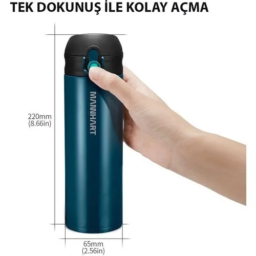 

By Mannhart Spigen B203 Light and Thin Leak-Proof Double Lock Mechanismed Double Layer Travel Mug Thermos 500 ml Hot 8h / Cold