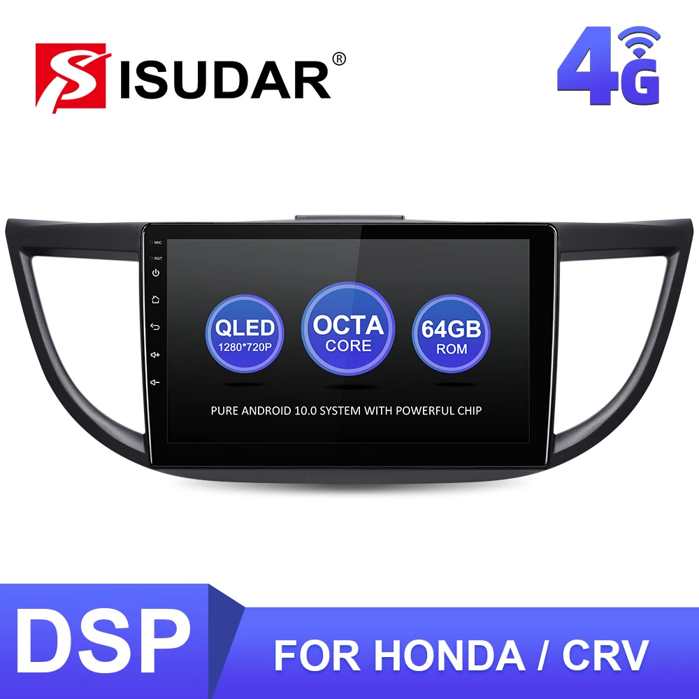 ISUDAR T68 4G 1 Din Android Auto Radio For Honda/CRV/CR-V 2012-2016 Car Multimedia 8 Core RAM 4GB ROM 128GB GPS Navigation FM