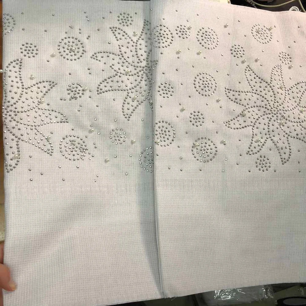 Новинка 2019 модная нигерийская вышивка aso oke gele с бусинами африканская ткань для