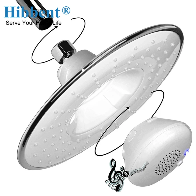 Душевая лейка Hibbent с водонепроницаемой Bluetooth-колонкой Съемная Беспроводная