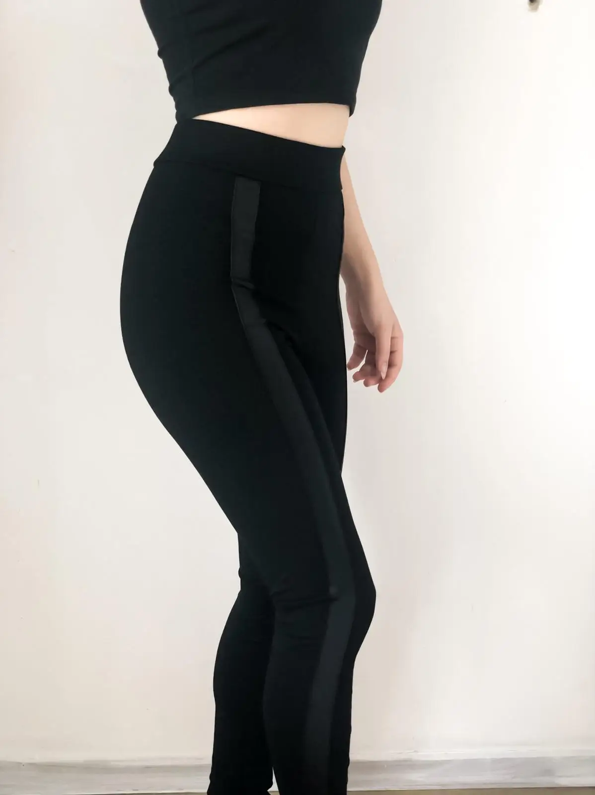 

WomanExpress Leggings High Waisted Tights with Wide Elastic Detail on a Black Belt Fitness sexy leggings summer 2022