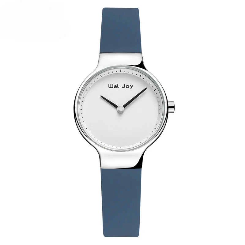 Blue White WJ-9008 Wal-Joy, изысканные минималистичные кварцевые наручные часы, силиконовый ремешок, часы для женщин, повседневный простой браслет, наручные часы, платье - Цвет: Blue White