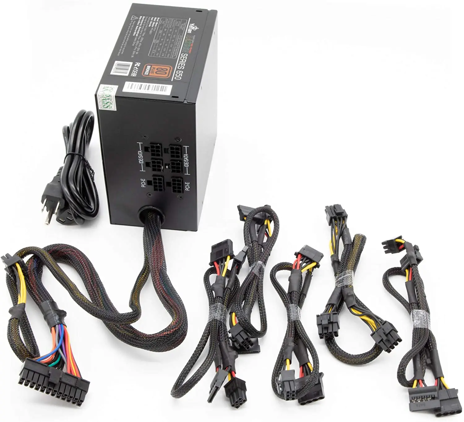 Yeian Райден 80 плюс Бронзовый RGB 650 серии источника питания 12V 650W черный (YFR-46201) |