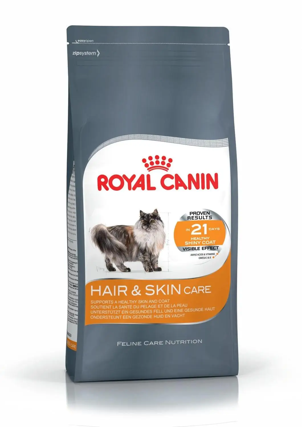 Comida da Pele para Gatos Alimenta o Apoio da Flora da Imunidade do Animal de Estimação Royal Canin Cabelo Peludos Sensíveis 2 kg Crescimento Saudável Que &