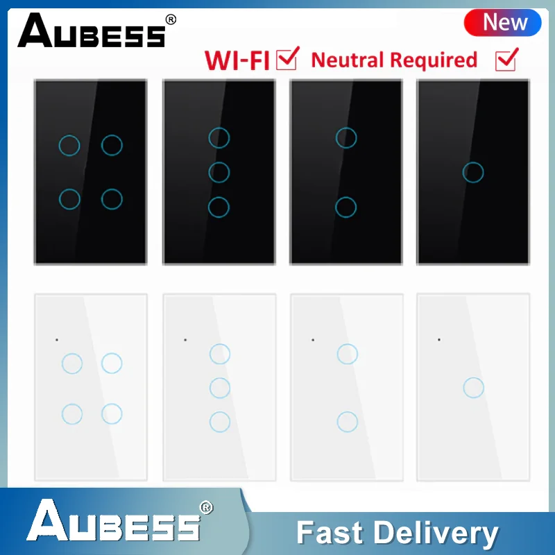 

Aubess US Smart Switch Smart Home WiFi Tuya Smart Life APP Control Works With Yandex Alice Google Home Alexa Neutral Required