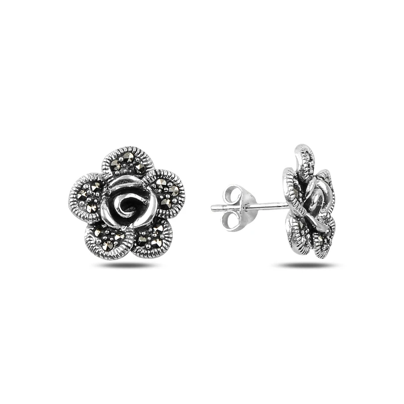 

Серебряные 925 пробы Серьги из марказита с кубическим цирконием