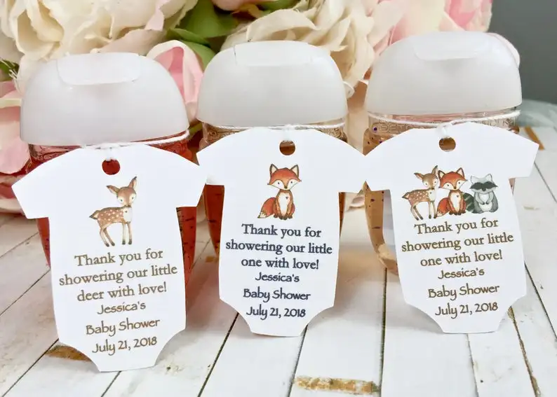 Пользовательский текст деревянная лисица бирка для детских сувениров этикетка