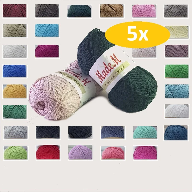 MadeM Diva хлопок натуральная пряжа 5x 100gr 200mt % 100 мягкое детское одеяло кардиган свитер