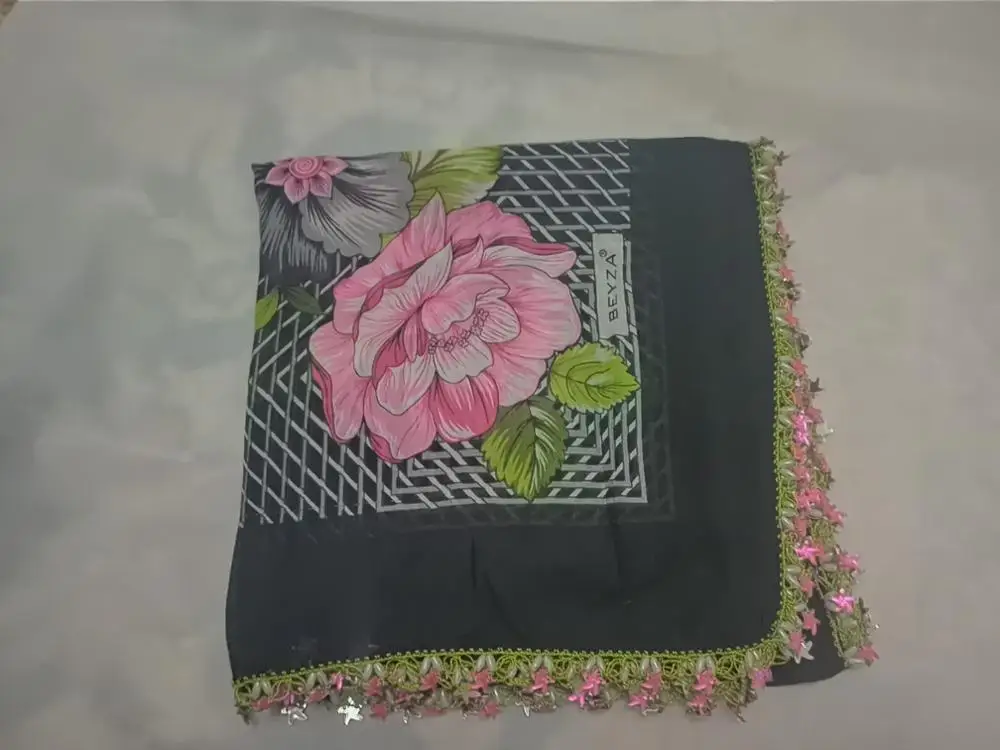 

Turkey Women Wrap solid color printed chiffon shawl pearl headband gift bubbles