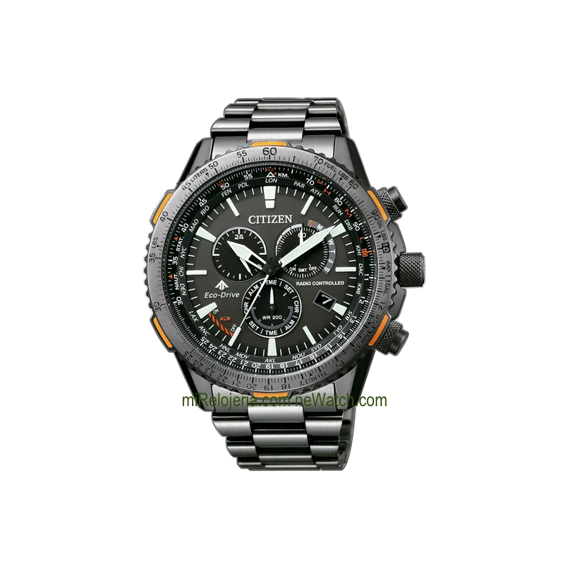 Citizen The Pilot Promaster Eco Drive Радиоуправляемый IP черный|Мужские спортивные часы| |