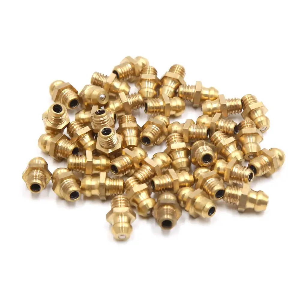 

Uxcell 10 шт. M6 x 1 латунная резьба Прямая 45 градусов угловая смазка, штуцер для сосков для автомобиля мотоцикла