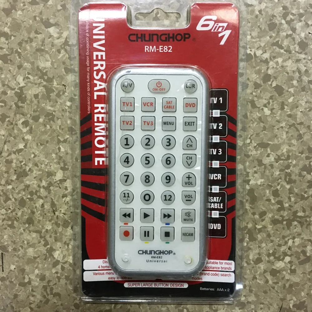 Пульт дистанционного управления универсальный CHUNGHOP RM-E82 [6 в 1] | Электроника