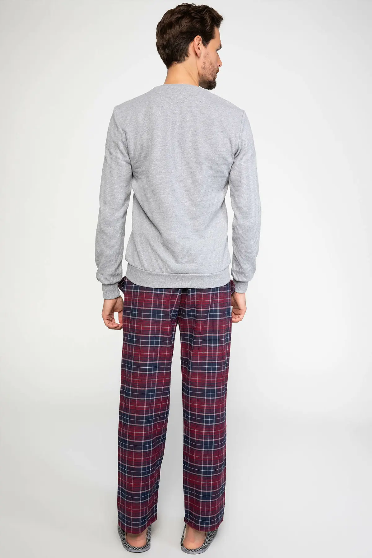 DeFacto мужские трикотажные комплекты осенние хлопковые футболки с длинным рукавом