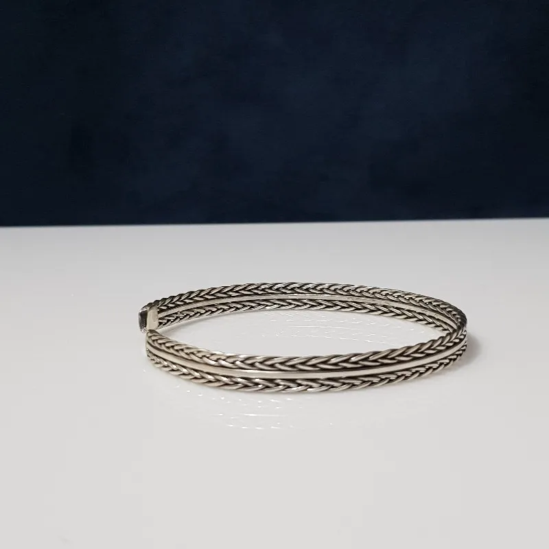 

925 Sterling Hand Art 100% real 925 sterling Mens Silver Bracelet