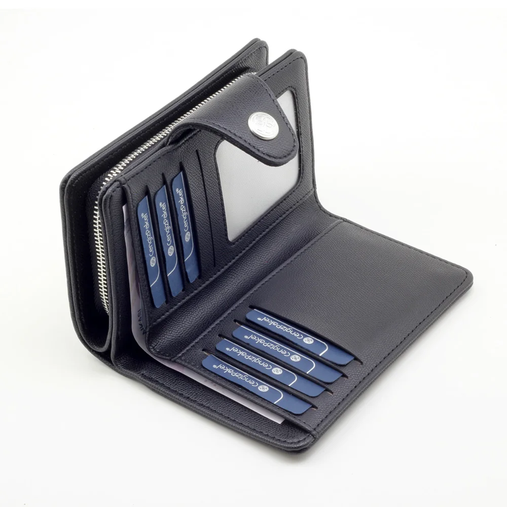 Luxury brand Women Wallet Female Short Purse Clutch Zipper Business Small Purse Card Holder Large Capacity Wallet Black