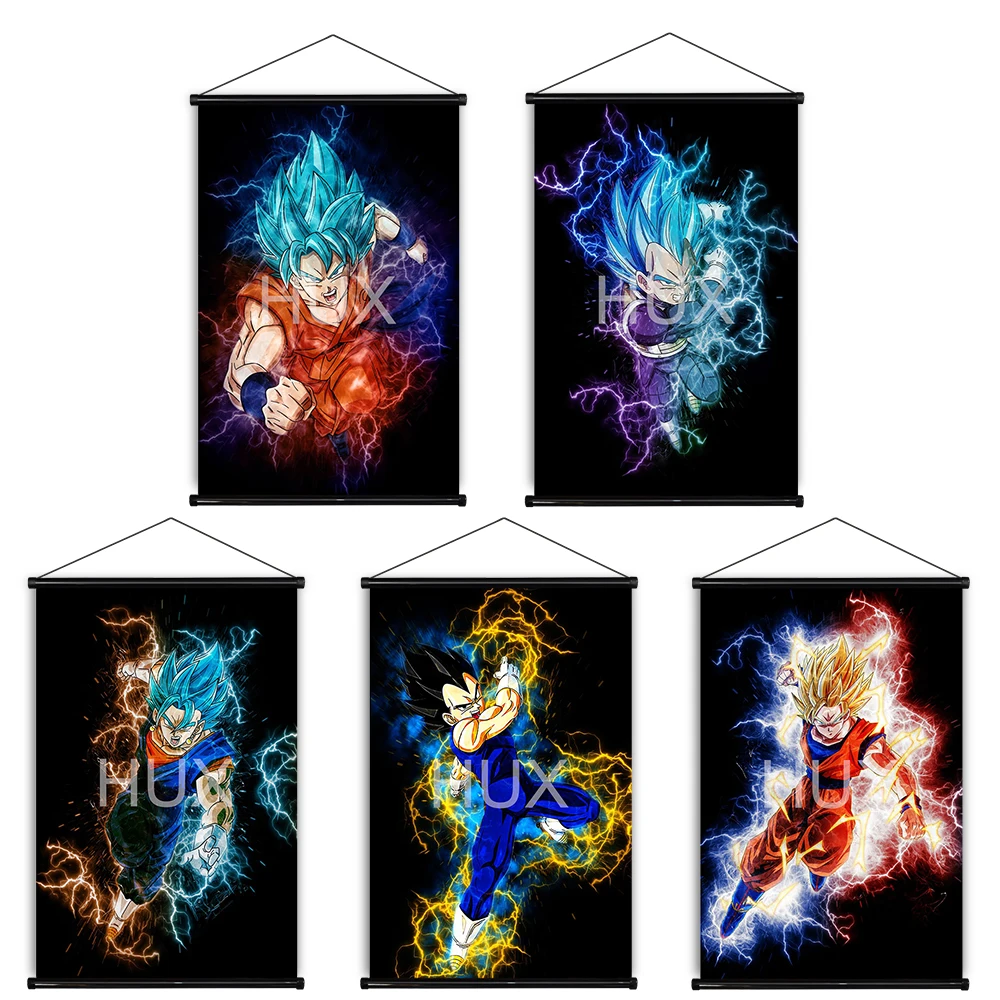 

Dragon Ball Z Super Saiyan Anime Figure Wall Decor Posters Pictures Prints Scroll Canvas Painting Wanted Kids Bedroom Dormitory