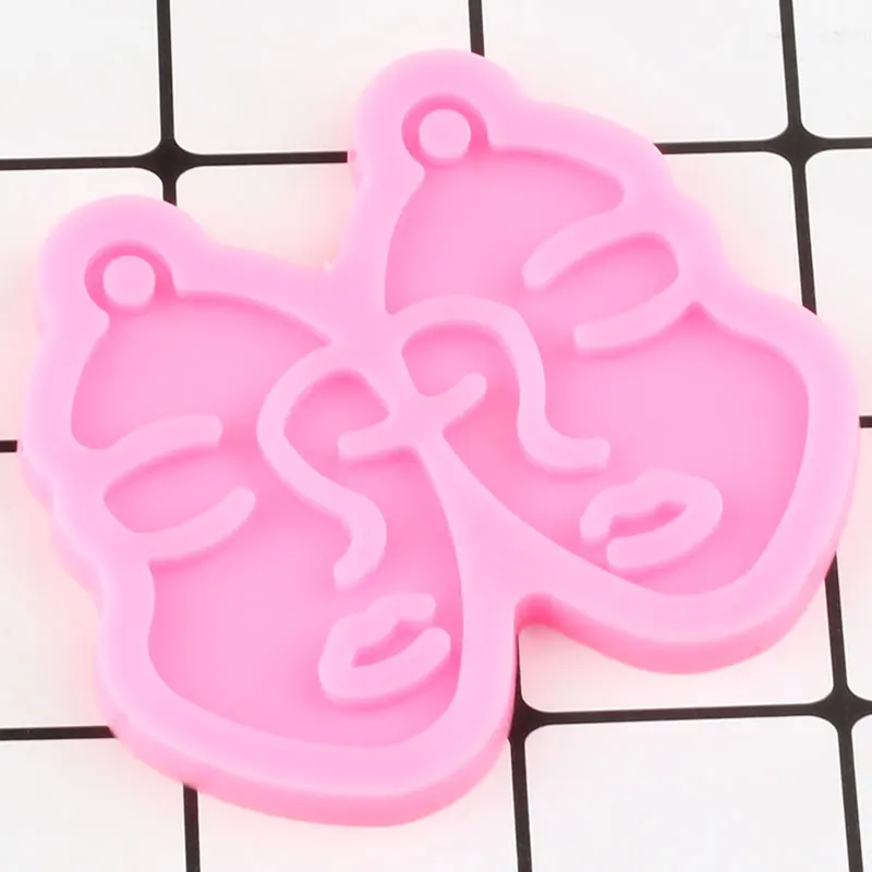 

Shiny Girl Face Earrings Siliocne Mold Jewelry Making Epoxy Resin Molds Polymer Clay Pendant Decoration Keychain