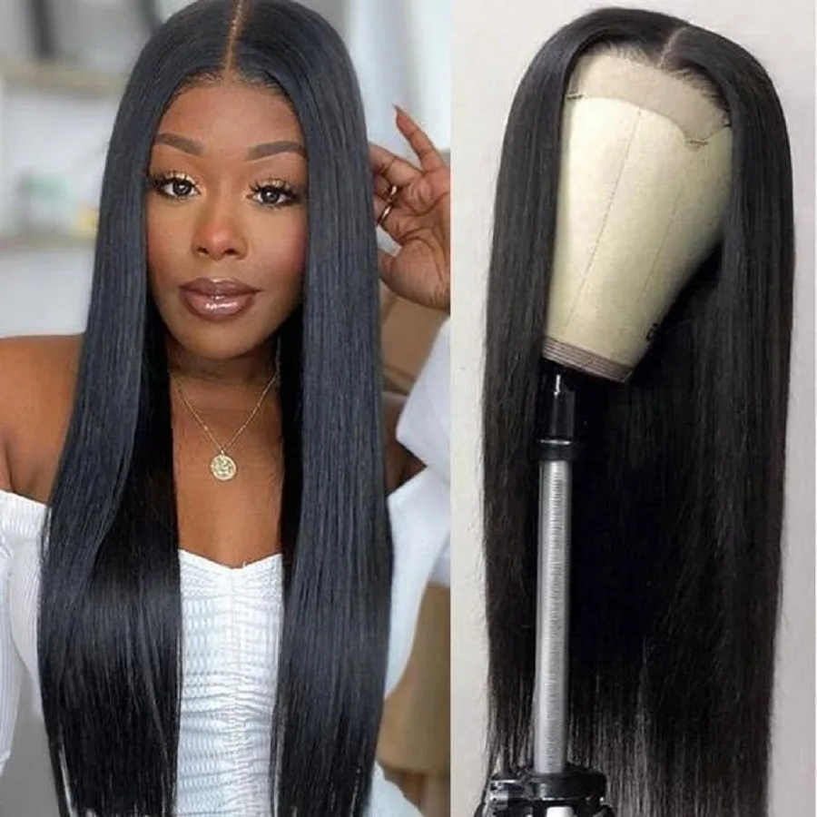 

Queenlife 5x5 Straight Lace Closure Wig 250/180 Density Remy 40-42 Inch Lace Wig Brazilian Human Hair Remy Hair Wig