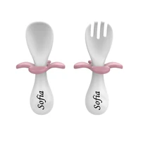miyocar personalized first self feed baby utensils %e2%80%93 anti choke bpa free baby spoon and fork toddler utensils set