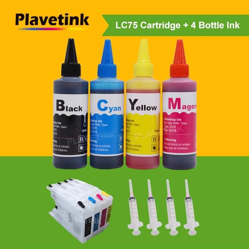 

Plavetink 400ml Dye Ink + LC12 LC40 LC71 LC73 XL Ink Cartridge For Brother MFC J955DN J955DWN J705D J705DW J710D J710DW J810DN