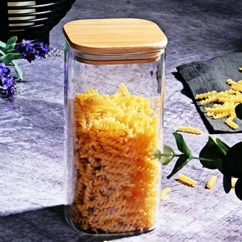 

6 Pieces Bamboo Vacuum Lidded Jar 700 Ml FREE SHIPPING