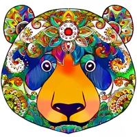 100200300pcs unique colorful bear 3d wooden puzzle adult jigsaw puzzle gift wrapping box puzzle children wooden toy gifts