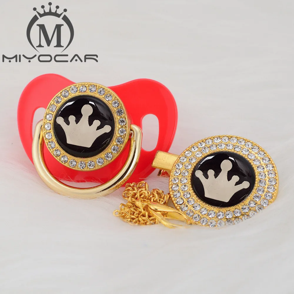MIYOCAR, 7 цветов, корона, прекрасная, красивая, золотая, блестящая, Соска-пустышка, клипса, BPA бесплатно, пустышка, блестящая, уникальный дизайн, GCR