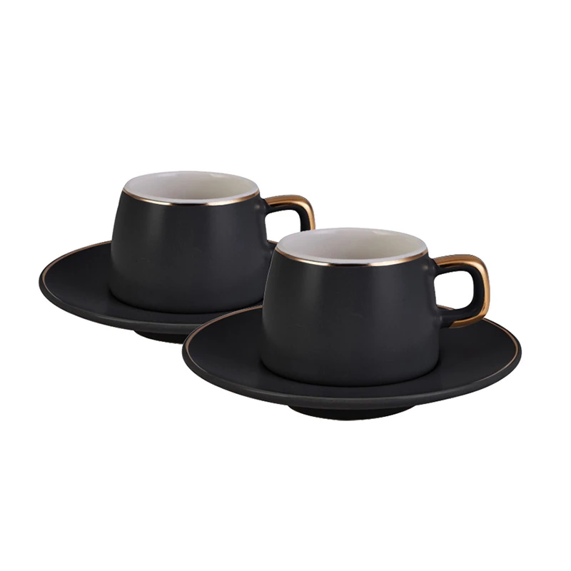 Karaca Pera 2 Person Coffee Cup Set 90cc Turkish Coffee Espresso 2 Cups + 2 Saucers Made in Turkey %100 Original