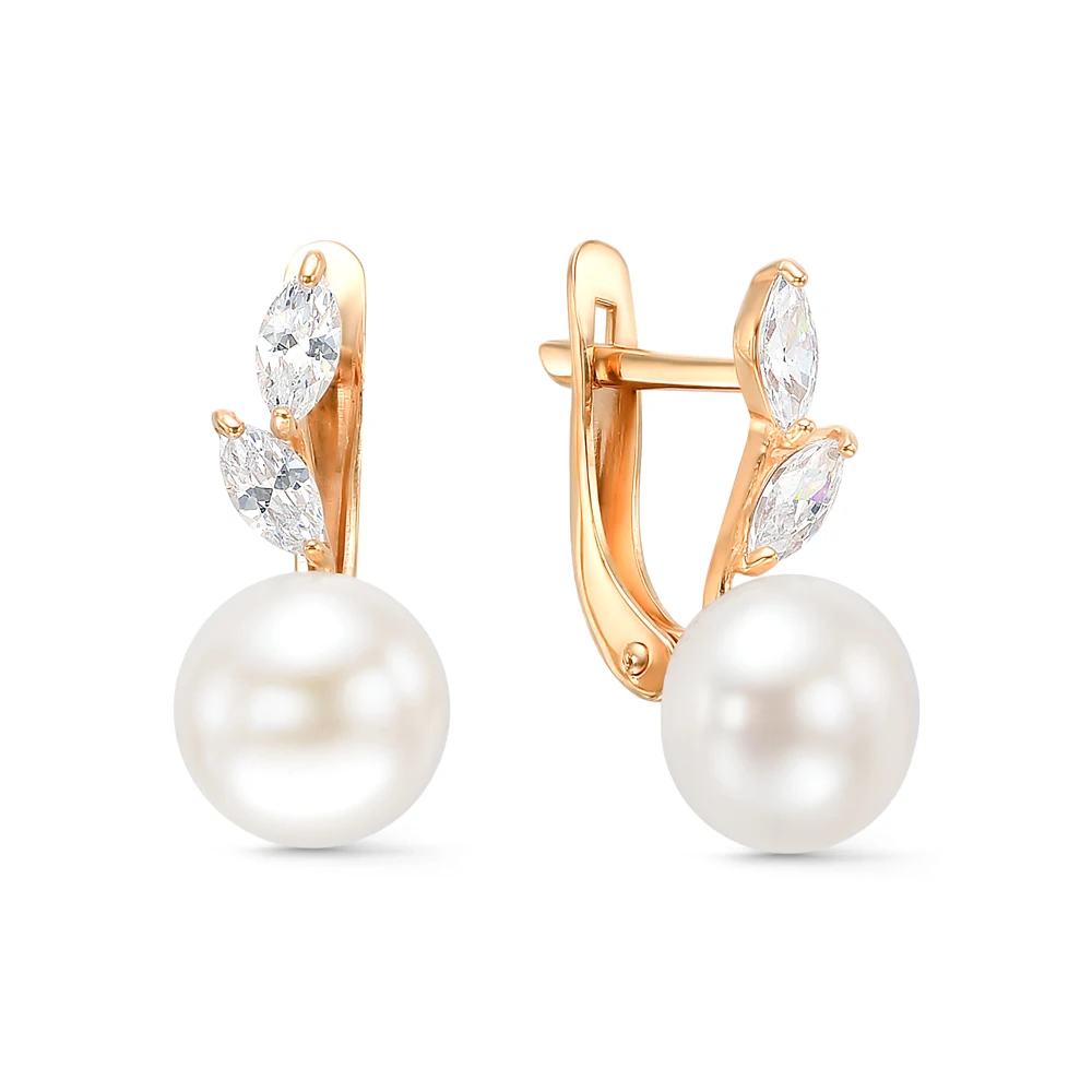 Купить Золотые Серьги С Жемчугом Де Флер