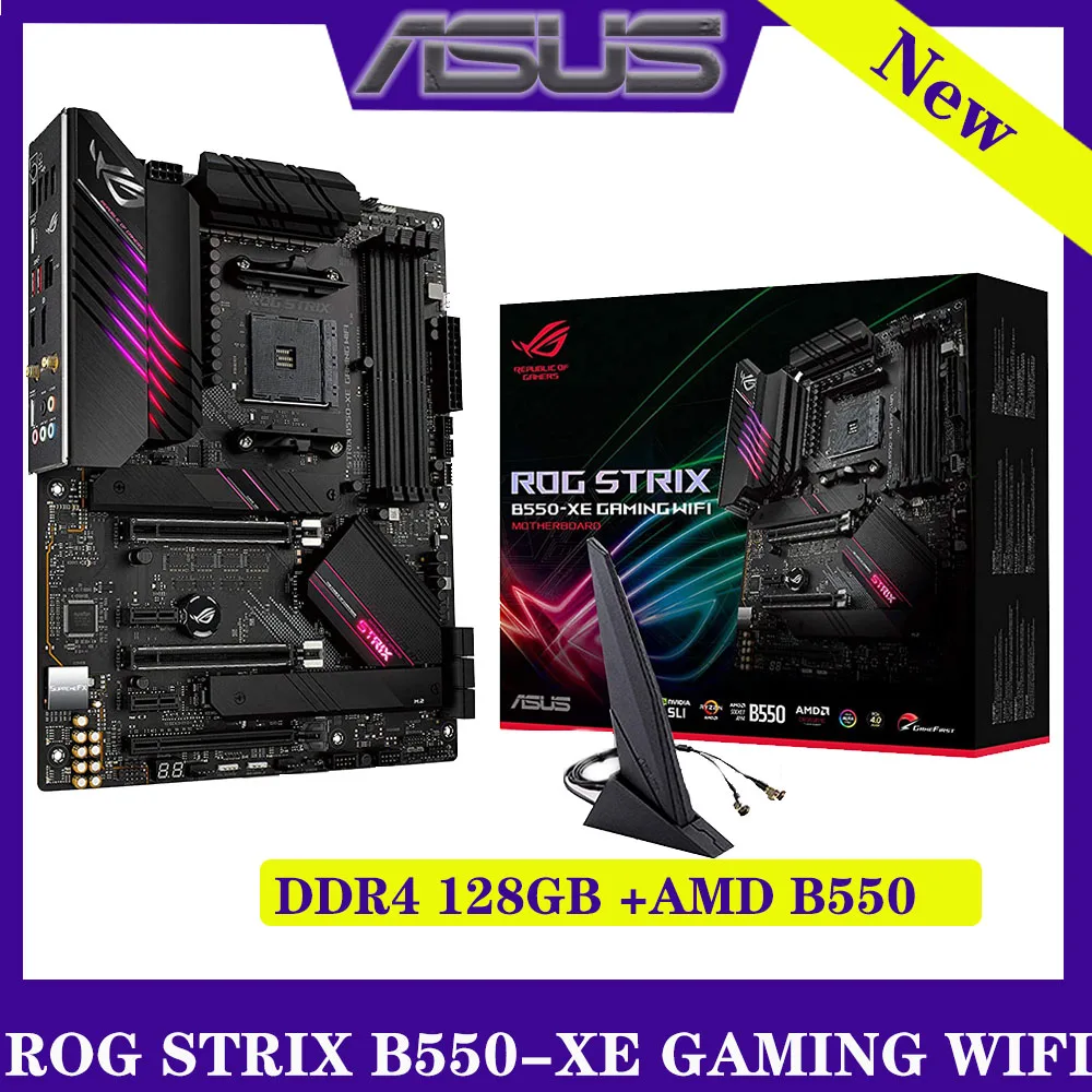 

New Socket AM4 Asus ROG STRIX B550-XE GAMING WIFI Motherboard DDR4 128GB 4800OC WiFi 6 RGB AMD B550 ATX Mainboard Placa-mãe AM4