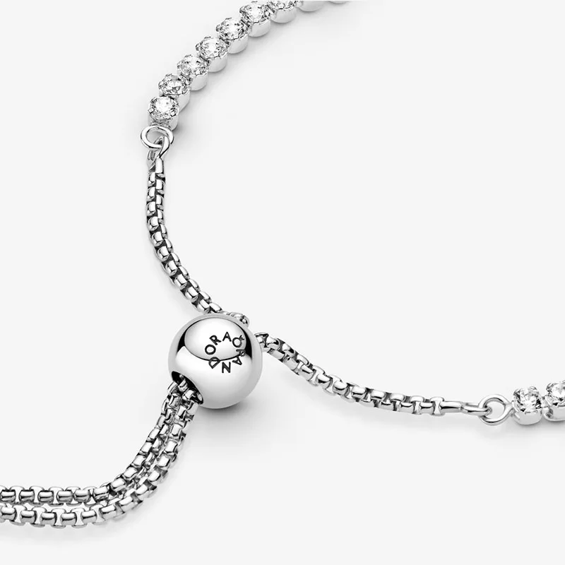 

Genuine PANDORA Clear Rose Gold Sparkling Slider Tennis Bracelet Stock With Box