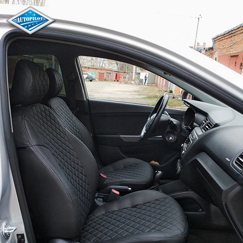 Для Kia Rio 2017 &gt Комплект модельных авточехлов из экокожи Аригон РОМБ