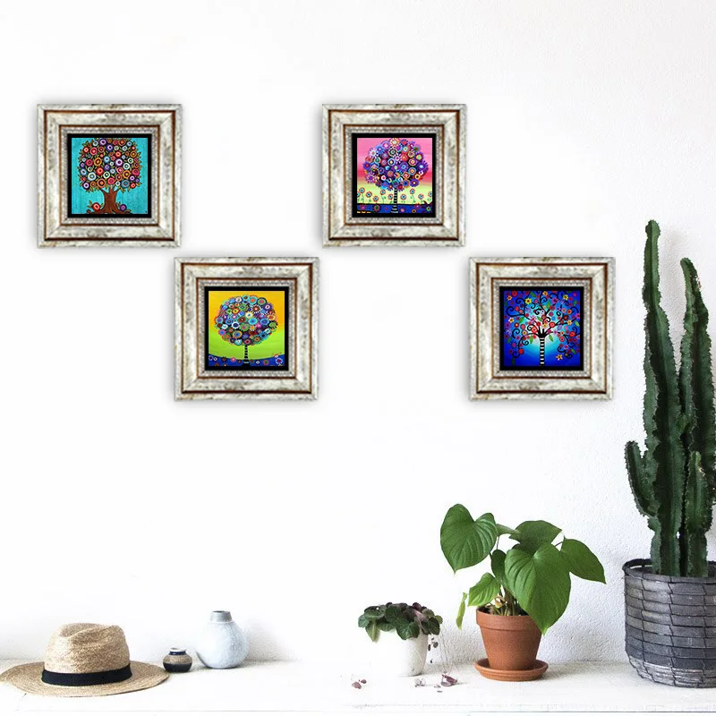 

PINECONE WALL PICTURE FRAMED NATURAL STONE SPECIAL EDITION PRINT LIFE TREE THEMED DECOR ORNAMENT TRIPLE HOME DECORATION