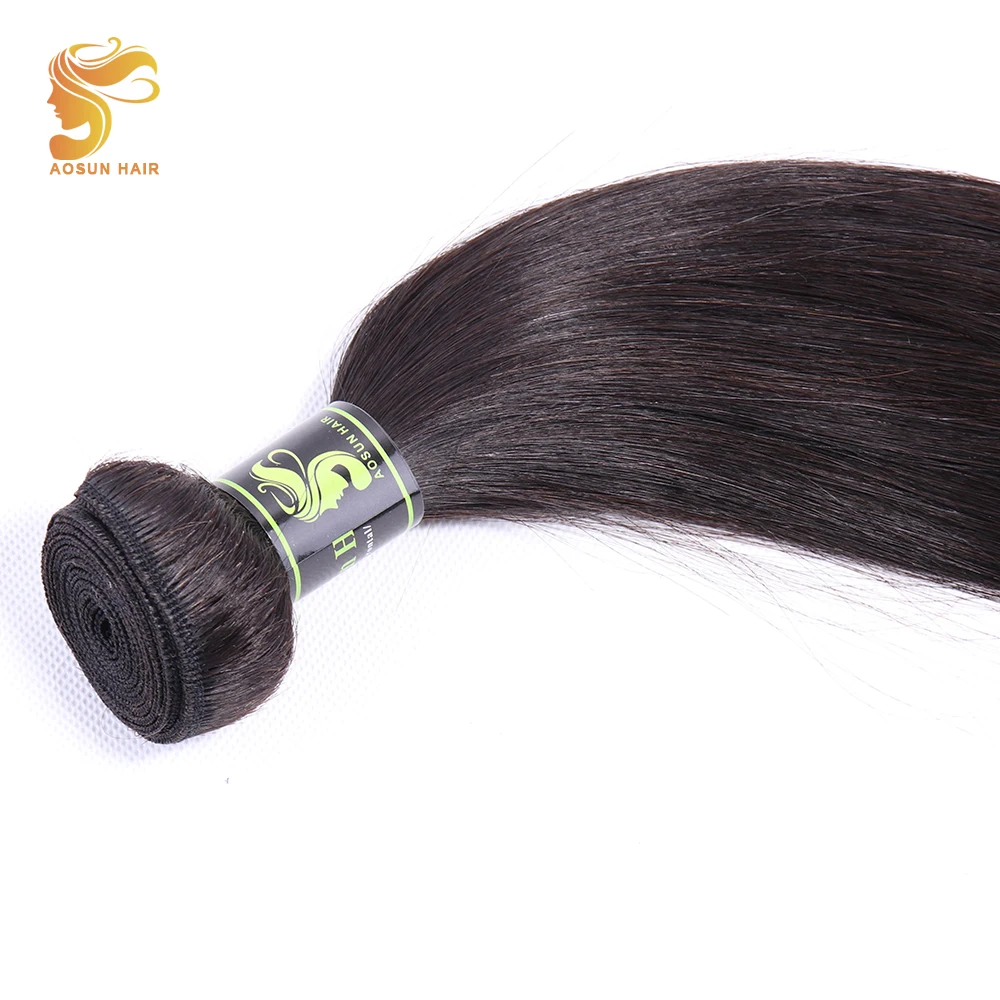 AOSUN бразильские волосы плетеные пряди волос с застежкой 100% человеческие для