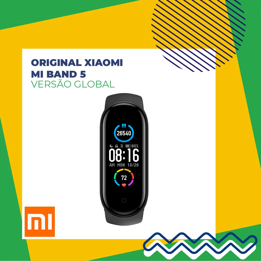 

Mi Band 5 Smart Bracelet 4 Color AMOLED Screen, Fitness Tracker Bluetooth Sport Waterproof