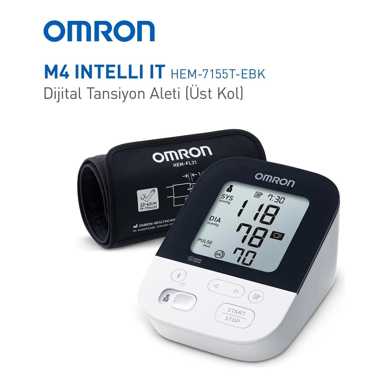 

M4 Intelli IT HEM-7155T-EBK Blood Pressure Monitor Sphygmomanometer OMRON Sphygmomanometer