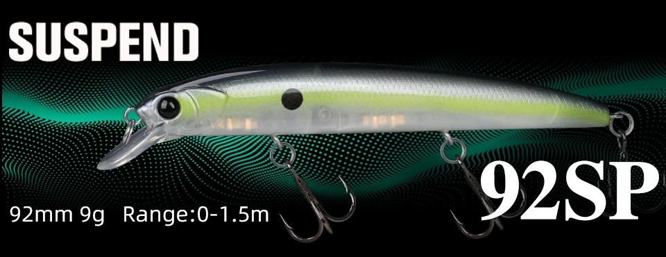 Suspender el señuelo de 92s por experiencias de pesca versátiles