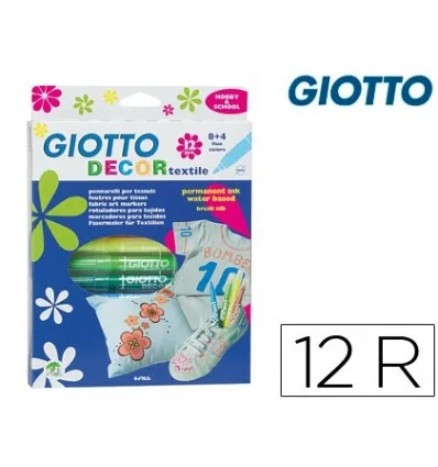 Маркер GIOTTO Декор Текстиль для футболок 12 видов цветов| |