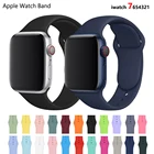 Ремешок силиконовый для Apple Watch Band 7 41 мм45 мм Series 6 SE 5 4 42 мм44 мм, резиновый браслет для iWatch 3 2 1 3840 мм, умный Браслет