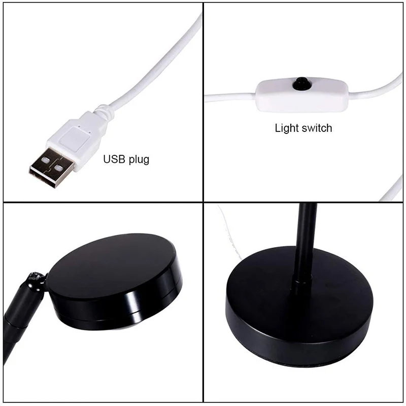 

Sunset Projection Night Lights Live Broadcast Stand Light USB Rainbow Floor Lamp Adjustable Bedroom Atmosphere Light