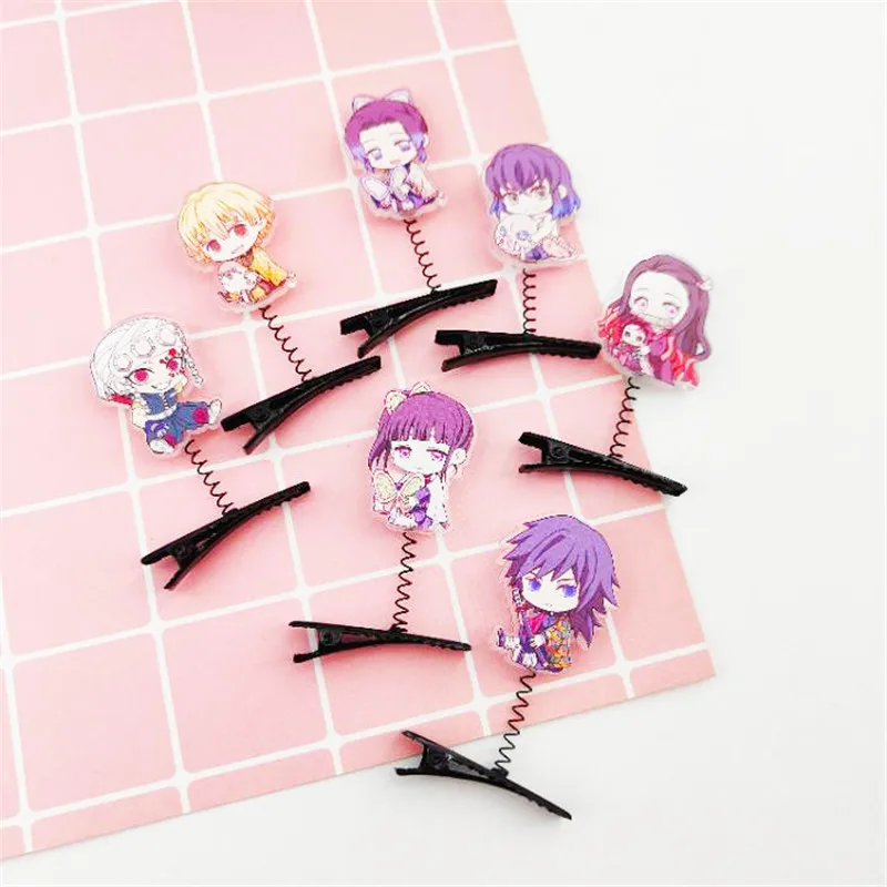 

Demon Slayer Hairpin Anime Hair Clip Kawaii Cartoon Hair Accessories Tanjiro Elastic Shake Hairpin Jewelry Collection Gifts Y513