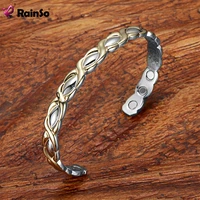 rainso copper bracelets bangle for women freely adjust cuff wristband magnetic therapy girl jewelry bracelet viking for femal