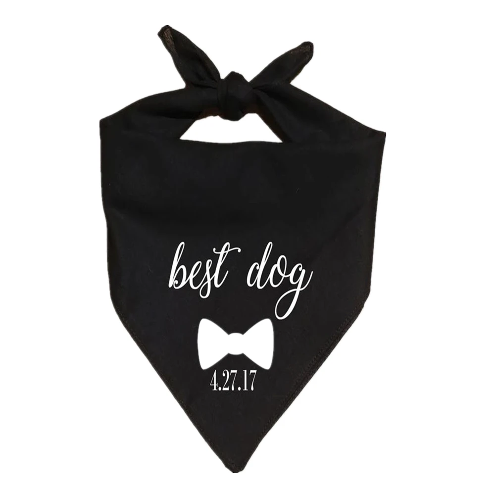 Online Bandana de mariage personnalisé pour meilleur chien, avec Date personnalisable, Options de couleur, accessoires pour chiens noirs, accessoires pour animaux de compagnie