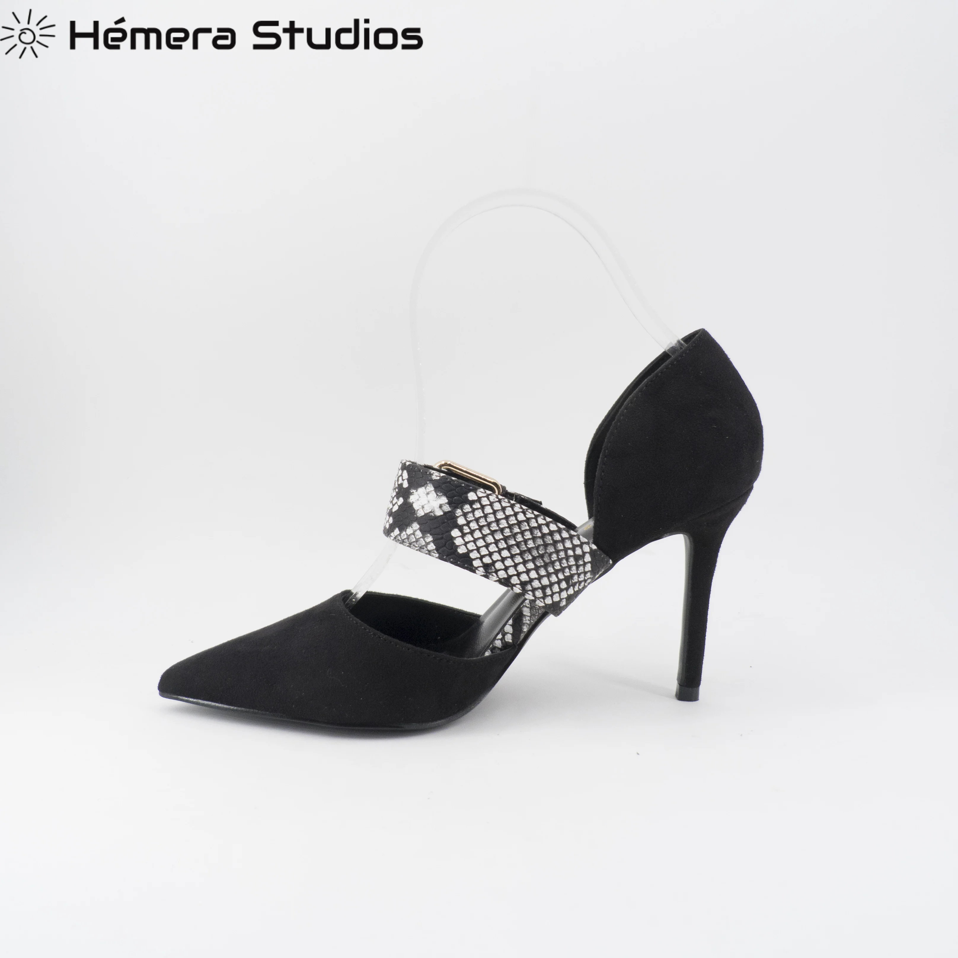 Женские туфли на высоком каблуке в черном цвете с тиснения свадебные вечерние