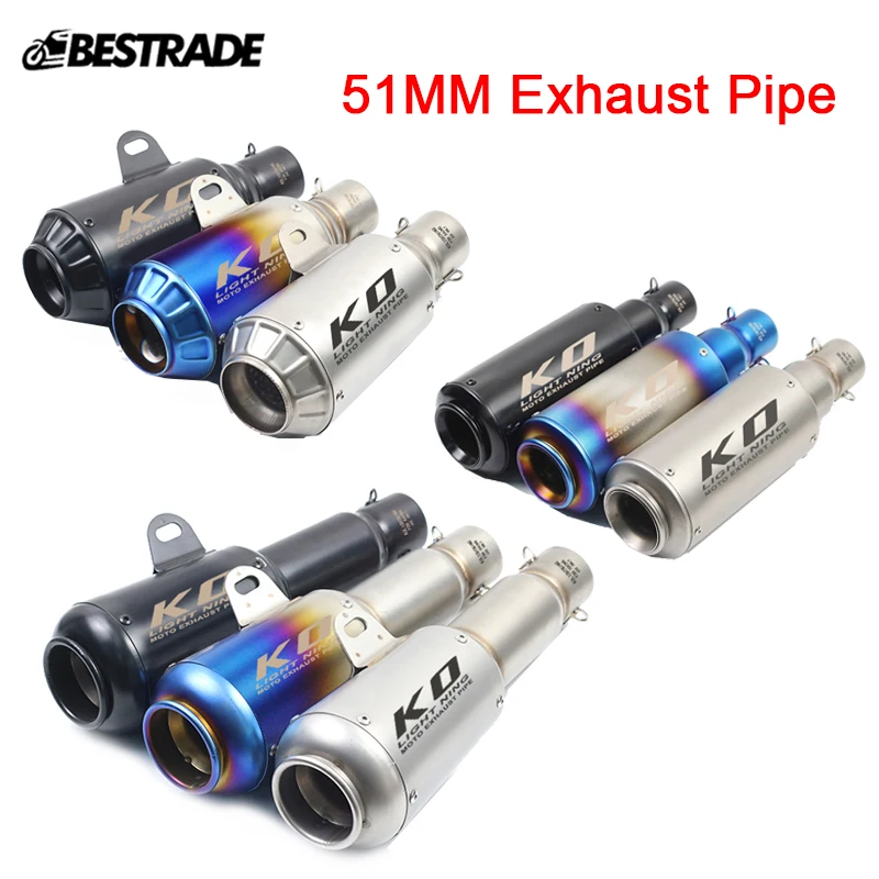

38-51mm Exhaust Muffler Pipe Removable DB Killer Silencer Tips Tail Pipe For Universal Motorcycle ATV Dirt Street Bike Stainless