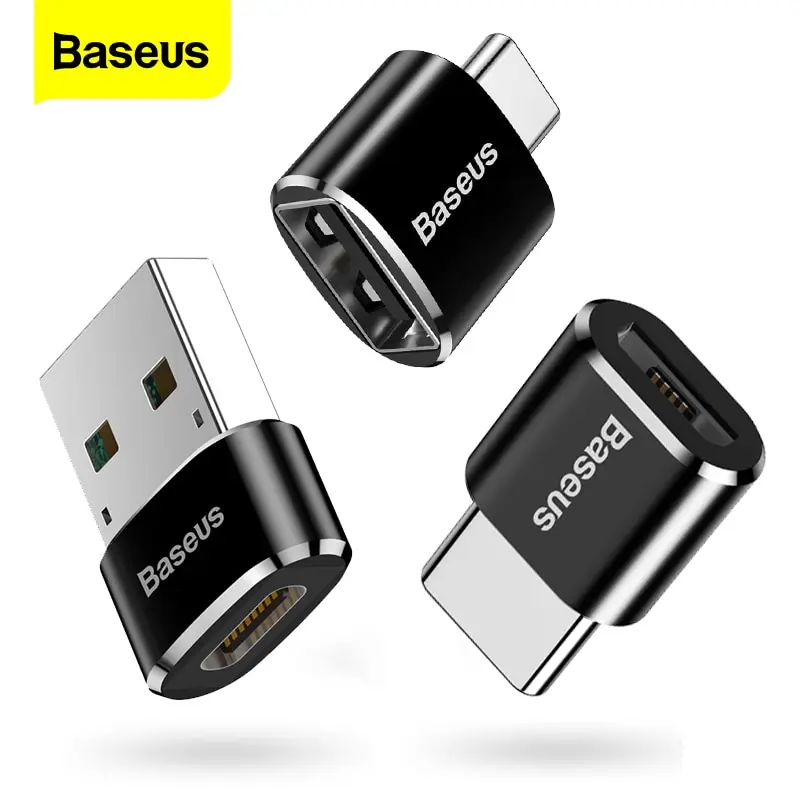 Адаптер OTG Baseus с USB на Type C внешний адаптер Type-c (штекер) Micro (гнездо) конвертер для
