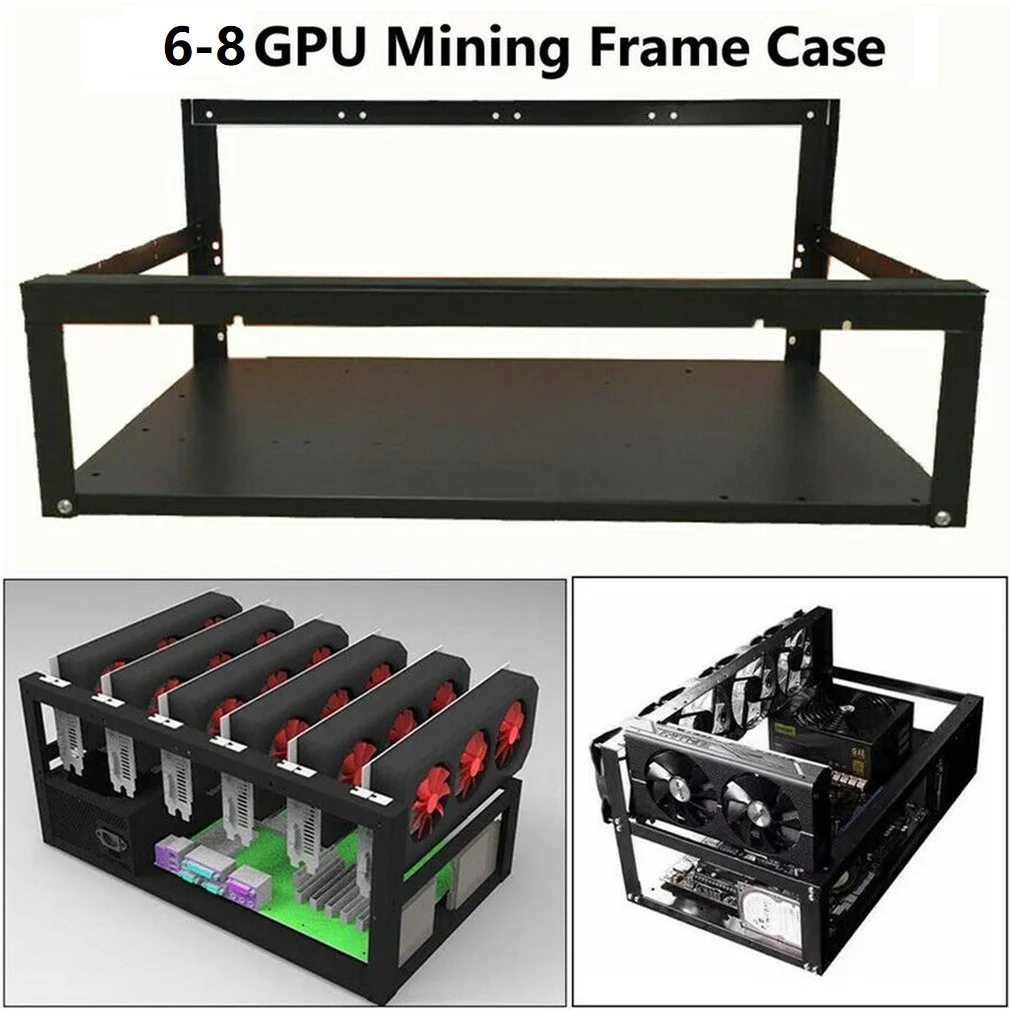 12 GPU стальная монета открытый воздух Майнер рамка для горного дела чехол до 8 карт